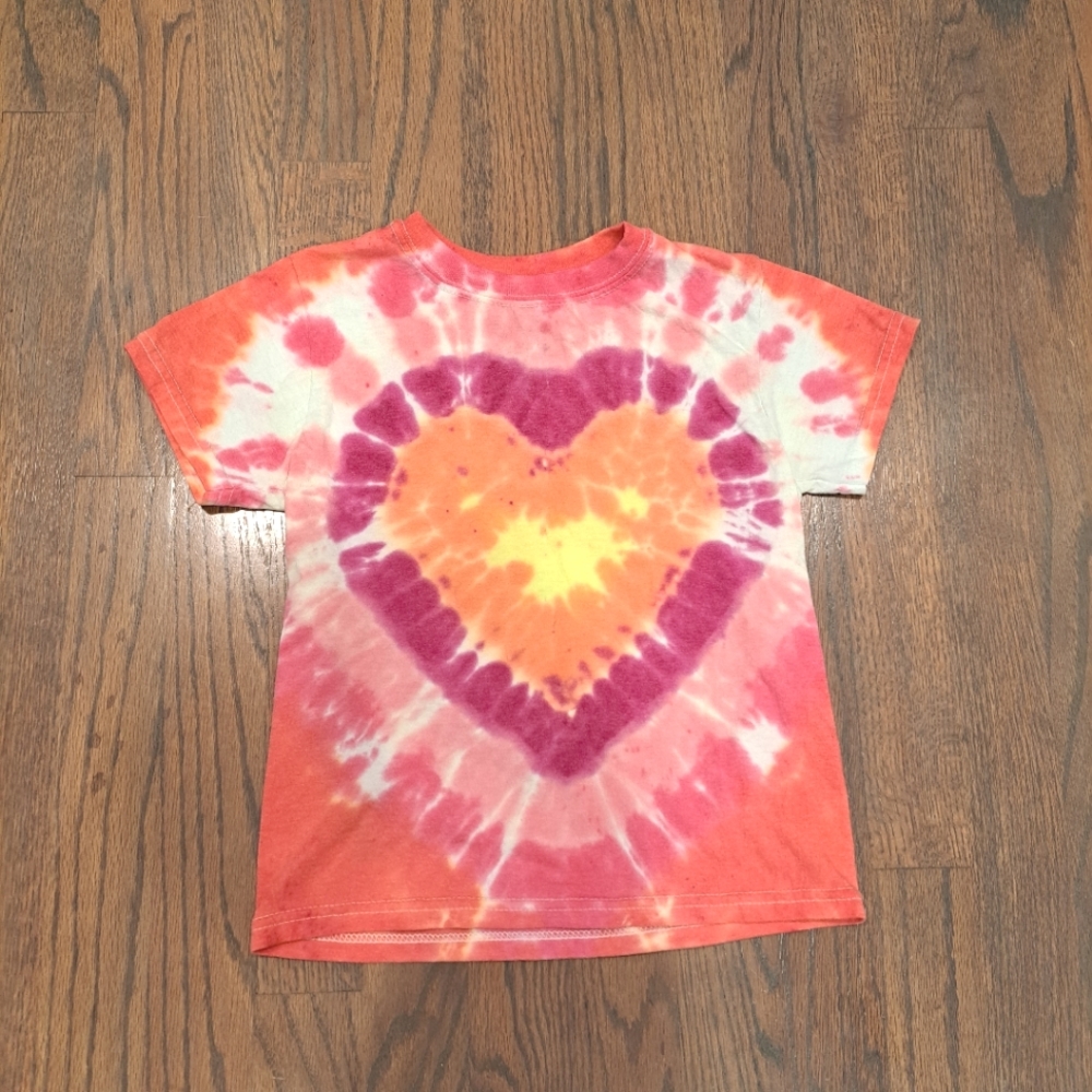 Heart tie dye shirt